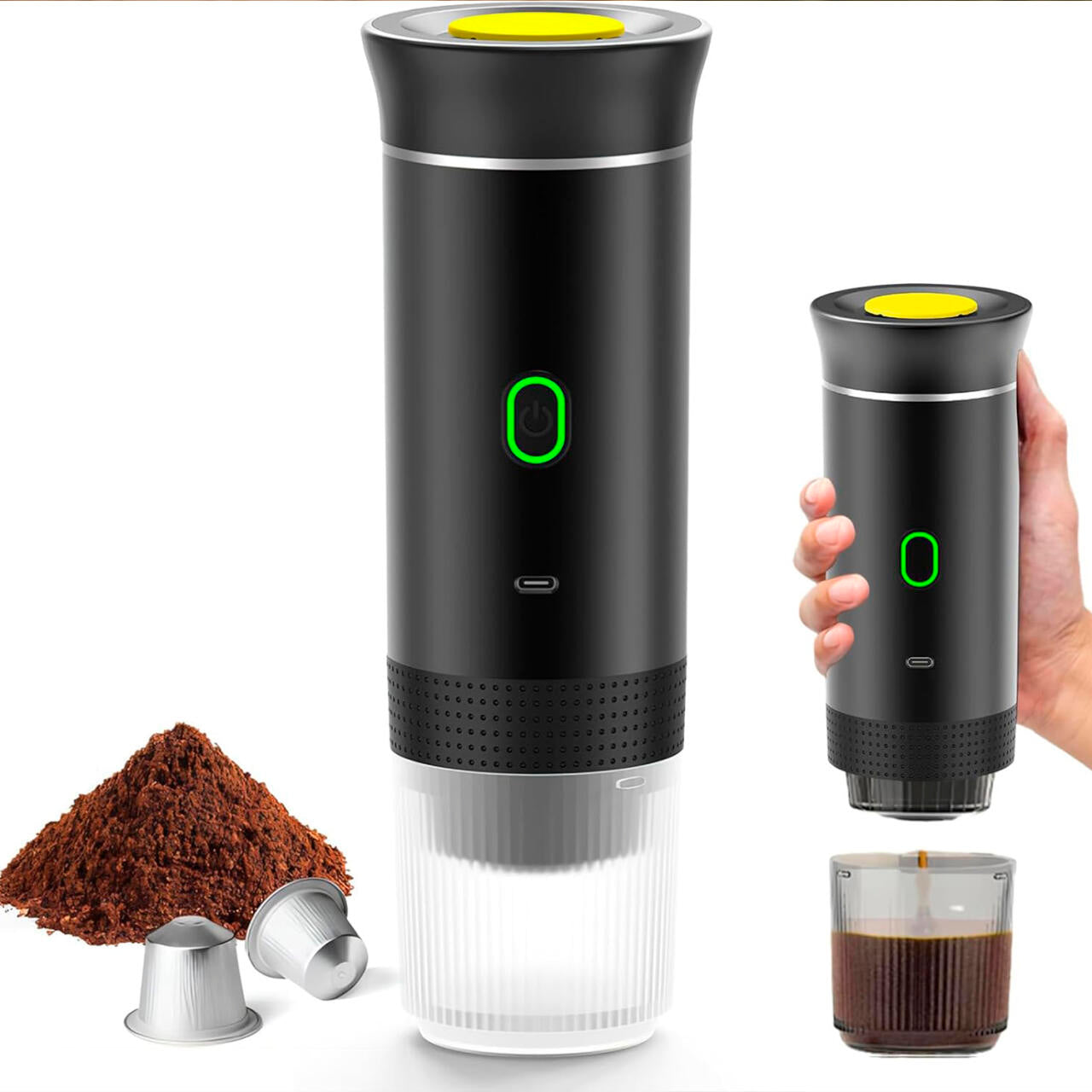 Cafetera Expresó Portátil Capsulas 3 en 1 Compatible con Nespresso Dolce Gusto y Café Molido
