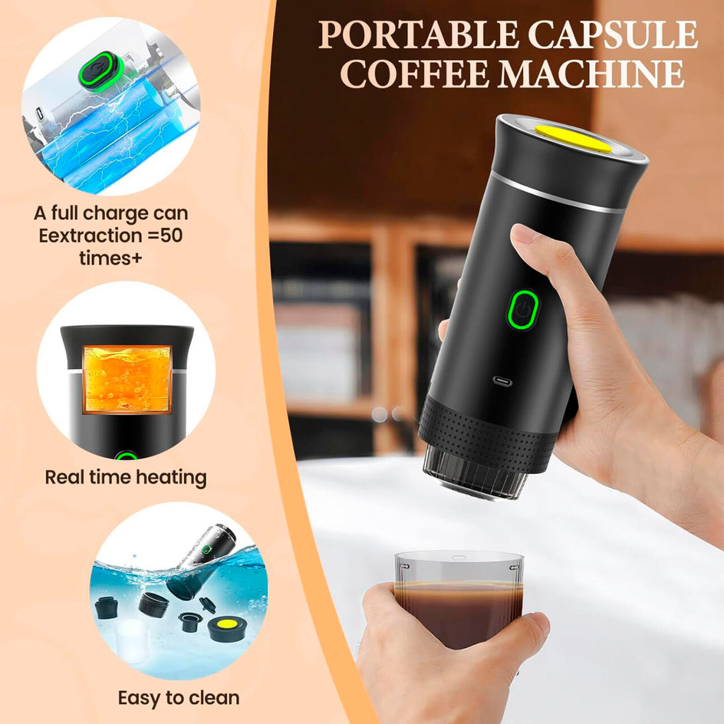 Cafetera Expresó Portátil Capsulas 3 en 1 Compatible con Nespresso Dolce Gusto y Café Molido